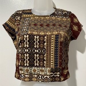 Poly Print Crop Top (Size S)